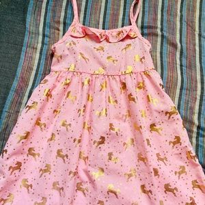 Gold foil unicorn print sundress girls size 6x